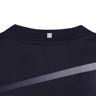 迪卡侬（DECATHLON）男式乒乓球运动T恤短袖训练羽毛球服【23年新】蓝黑色M-4874127
