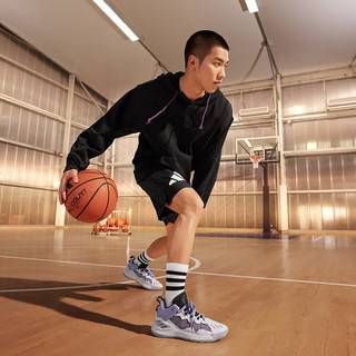 adidas阿迪达斯罗斯Son of Chi男子冬季签名版中帮专业篮球鞋 浅紫/灰白 42(260mm)