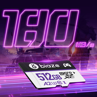 Biaze 毕亚兹 256GB TF（Micro SD）存储卡 A2 V30 4K高清视频 读速高达180MB/s 游戏内存卡