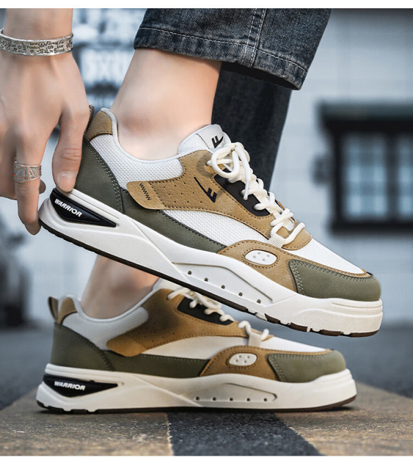 warrior回力板鞋男撞色休闲鞋户外软底耐磨运动鞋wxys2716m米蓝灰39