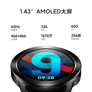 Watch S3 蓝牙版 智能手表 47mm 黑色 氟橡胶表带