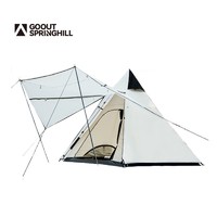 GOOUT SPRINGHILL 丛林日记户外自动印第安金字塔帐篷便携式折叠加厚防晒升级涂银款 卡其色印第安帐篷