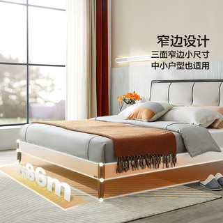 QuanU 全友 家居双人床主卧现代简约1.5m1.8m软包板式床卧室家具122702H