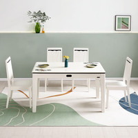 全友（QUANU）餐桌椅组合现代时尚餐厅家具组合餐厅吃饭桌子组合120358 【黑白色石材】一桌四椅