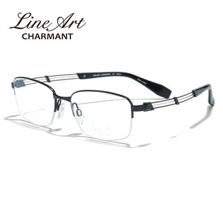 CHARMANT 夏蒙 眼镜线钛系列男高音TENOR眼镜架近视眼镜男眼镜近视眼镜框XL2236 BK-黑色