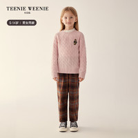 Teenie Weenie Kids小熊童装男女童灯芯绒格纹长裤 棕色 140cm