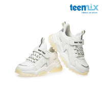 天美意（TEENMIX）天美意/Teenmix男女童棉鞋中大童冬季加绒保暖运动鞋皮面防水棉鞋  白色  白色 33