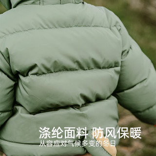 嫚熙（EMXEE）2023儿童羽绒连帽外套婴儿宝宝羽绒服秋冬保暖 曜石黑 80cm