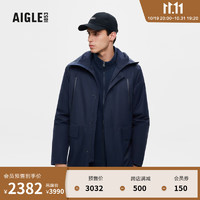 AIGLE【11.11】AIGLE艾高MTD防风户外休闲保暖棉服男士外套 海军蓝 AX661 XXL