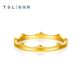 谢瑞麟（TSL）黄金戒指女5G几何六边形皇冠足金指环X5143-X5144 公主皇冠-11号圈口（约1.48g）