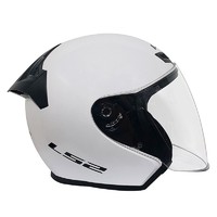 LS2 摩托车电动车头盔 半盔OF608 闪光白 2XL