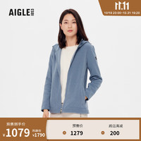 AIGLE【11.11】AIGLE艾高秋冬款户外保暖时尚修身全拉抓绒衣女外套 蜃景蓝 AX542 42