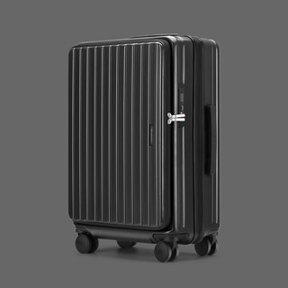 漫游5566行李箱大容量可扩展拉杆箱旅行箱登机皮箱子男女 曜石黑 24英寸