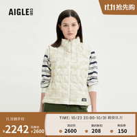 AIGLE【抢先购】艾高冬女士WR防泼水保暖舒适纯色羽绒马甲 粉白色季节印花 AX161 42(175/96A)