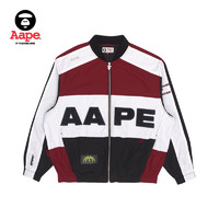 Aape 男装秋冬字母刺绣猿颜印花撞色拼接机车夹克7450XXH