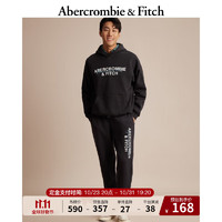 Abercrombie & Fitch 男装 美式复古运动抓绒卫裤 322936-2 黑色 M (180/80A)