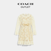 COACH 蔻驰 奥莱女士刺绣蕾丝连衣裙