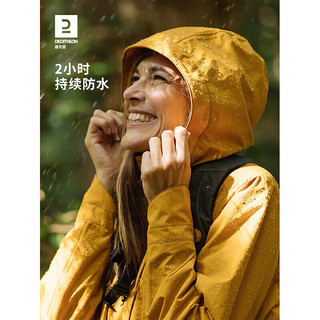 DECATHLON 迪卡侬 外套女秋冬夹克冲锋防水防风衣风衣夹克ODT2姜黄色M 4528189