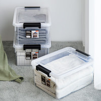 Citylong 禧天龙 书本衣物收纳箱玩具整理箱积木小件物品收纳盒杂物储物箱分类收纳 16升透明白三个装