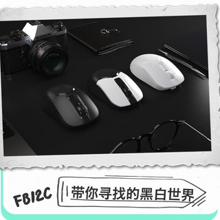 fstyler 飞时代 双飞燕FB12C无线蓝牙鼠标双模锂电池可充电商务办公舒适手感笔记本IPAD FB12C象牙白 FB12C黑白 无线