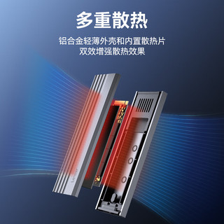 Lexar 雷克沙 E300 M.2 NVMe/SATA双协议移动硬盘盒 USB3.2 Gen 2