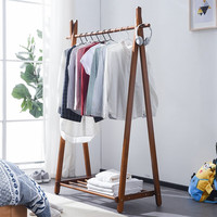 越茂 实木衣帽架落地衣架卧室创意简易衣服架置物架现代简约挂衣架 GV-SAH1180-BR