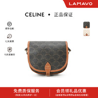 CELINE赛琳女包Folco18中号马鞍包老花凯旋门单肩斜挎手提腋下包