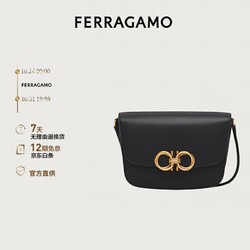 Salvatore Ferragamo 菲拉格慕 Ferragamo)女黑色Trapezio斜挎包（中号）0759127 礼物