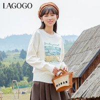 La·go·go 拉谷谷 Lagogo拉谷谷2023年秋季新款圆领毛衣女长袖针织衫休闲百搭卫衣