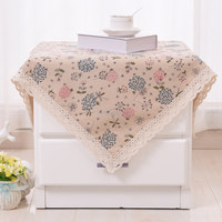 wenlian 温恋 床头柜田园棉麻盖巾电视机柜罩餐桌防尘桌布冰箱多用盖布防尘布 彩色蒲公英 55*55cm