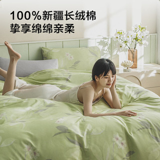 京东京造 40支新疆棉A类床上四件套 梦之花园系列 1.8米床 七里香