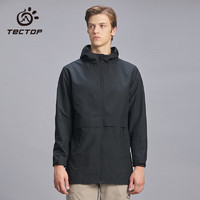 TECTOP 探拓 户外风衣夹克 男款黑色 XL