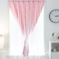 XIHAN 西漢 家纺 魔术贴窗帘 带纱 免打孔安装（布纱一体） 宽1.5米*高1.8米