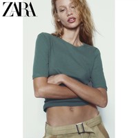 ZARA 2023秋季新品 女装 棉质短袖 T 恤 0264483 802