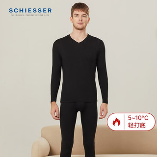 SCHIESSER 舒雅 CELWARM系列 男士秋衣秋裤套装 E5-19333W 黑色 XL