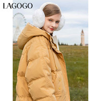 La·go·go 拉谷谷 Lagogo2023冬新款连帽加厚小个子羽绒服女90白鸭绒