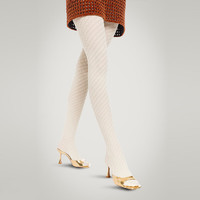 Wolford 沃尔福特Geometric80D条纹提花连裤袜14939 1154 米色 M