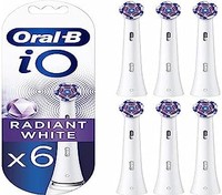 Oral-B 欧乐-B 欧乐B iO Radiant White 电动牙刷头，倾斜刷毛深层去除牙斑，带花瓣造型刷头用于牙齿美白，6 支装