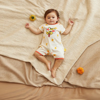 woobaby babycare旗下新生儿衣服夏季婴儿连体衣薄款连体衣包屁衣