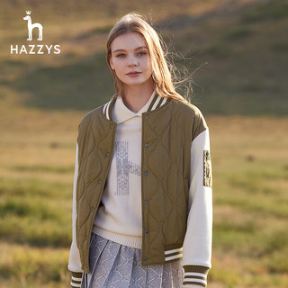 HAZZYS 哈吉斯 女装 2023秋季女士撞色休闲两面穿夹克ASVSU0ACX02