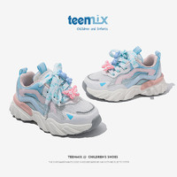 天美意（TEENMIX）天美意女童老爹鞋秋季时尚儿童运动鞋软底大童跑步鞋子 蓝色 27码