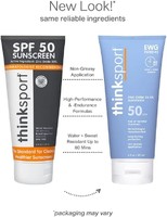 thinksport SPF 50+ 矿物防晒霜 – 安全天然防晒霜 – 适合运动