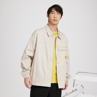 PUMA 彪马 官方 男子按扣翻领休闲外套 GRAPHIC  536089 米白色-64 S(170/92A)