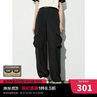 太平鸟女装 太平鸟2023年夏季新款美式潮酷工装裤A3GBD2455 黑色 L