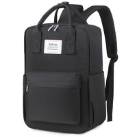 SOCKO 圣兰戈 双肩电脑包15.6英寸男女士笔记本背包16.1联想华为荣耀大学生书包 黑色气垫款 15.6-16.1英寸