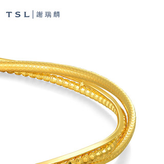 谢瑞麟（TSL）黄金手镯链足金5G几何手链女款XK527 工费2400元 8.85g