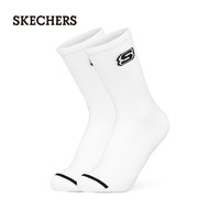 SKECHERS 斯凯奇 新款男女同款黑白柔软舒适时尚潮流中筒袜
