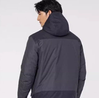 DECATHLON 迪卡侬 男子户外棉服防水外套 8398576 黑灰拼色 XXL