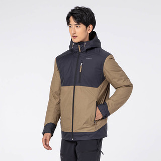 DECATHLON 迪卡侬 男子户外棉服防水外套 8398576 黑棕拼色 XXL