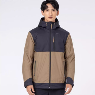 DECATHLON 迪卡侬 男子户外棉服防水外套 8398576 黑棕拼色 XL